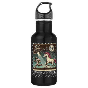 Unicorn UFO Selfie: Vintage Escape (tea kid alien) 532 Ml Water Bottle