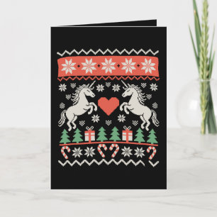 Unicorn Ugly Christmas Sweater Xmas Holiday Season Card