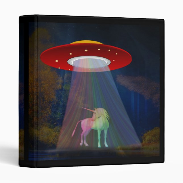 Unicorn Under UFO Rainbow Beam at Night, ZKoA Binder (Front/Spine)