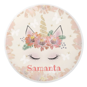 Unicorn, Unicorn Face, personalized Ceramic Knob