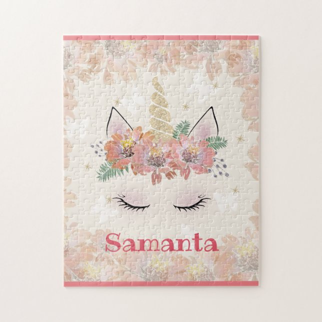 Unicorn, Unicorn Face, personalized Jigsaw Puzzle (Vertical)