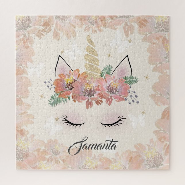 Unicorn, Unicorn Face, personalized Jigsaw Puzzle (Vertical)
