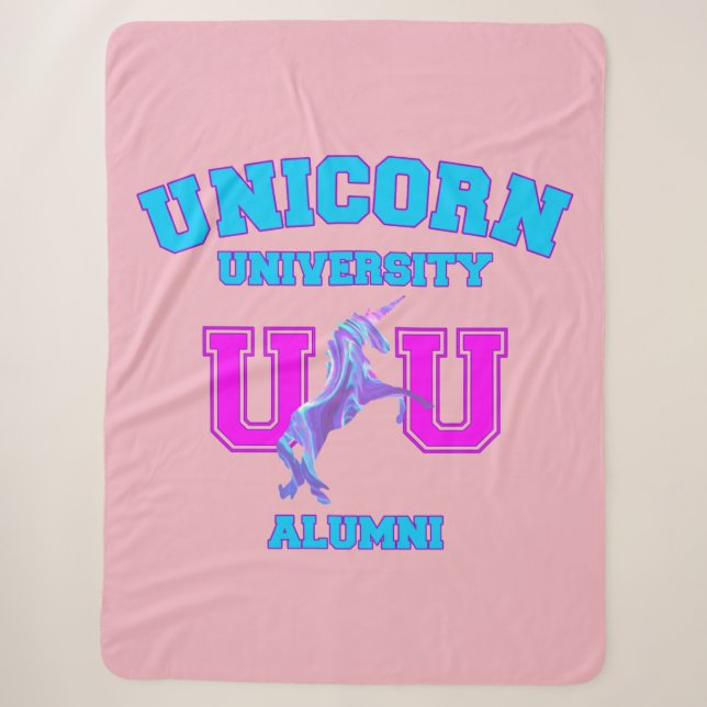 Unicorn University Sherpa Blanket (Front)