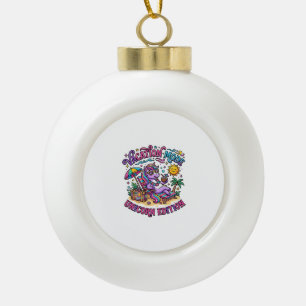 Unicorn Vacation Mode Unicorn Edition Commercial P Ceramic Ball Christmas Ornament