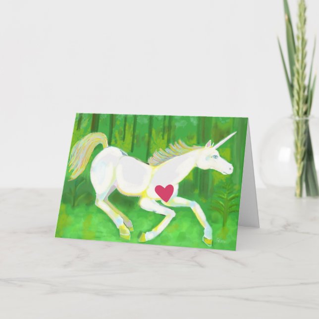 Unicorn Valentine's Day Card (Front)