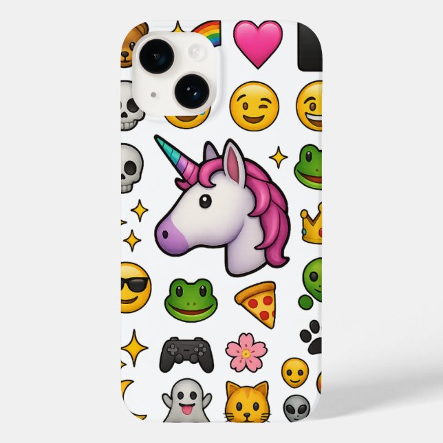 Unicorn Vibes Emoji Explosion Case-Mate iPhone Case (Back)