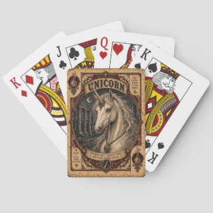 Unicorn, Vintage Circus Monsters Playing Cards