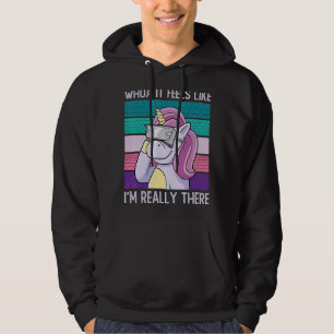 Unicorn Virtual Reality Vr Gamer Rainbow Magical C Hoodie