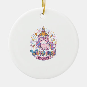 Unicorn Waffle Horn Society Print Ready Apparel Gr Ceramic Ornament