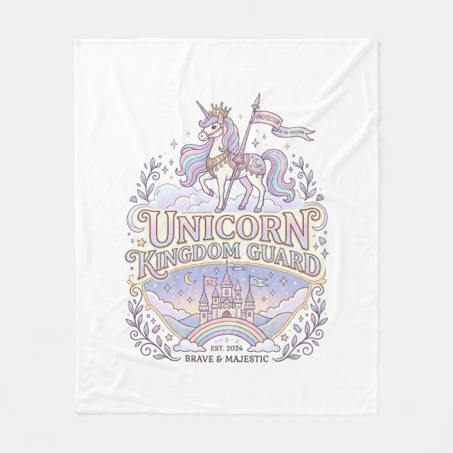 Unicorn Wanderlust Unicorn Gift Idea Vector Design Fleece Blanket (Front)