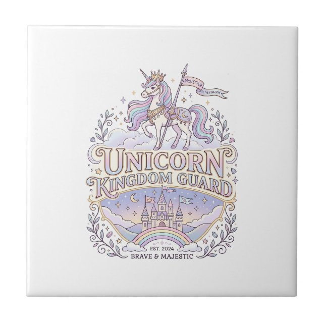Unicorn Wanderlust Unicorn Gift Idea Vector Design Tile (Front)