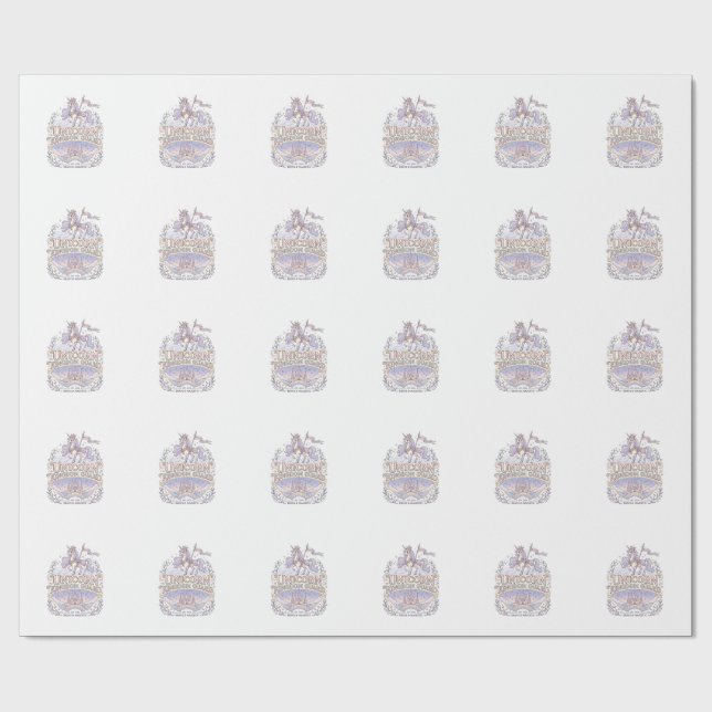 Unicorn Wanderlust Unicorn Gift Idea Vector Design Wrapping Paper (Flat)