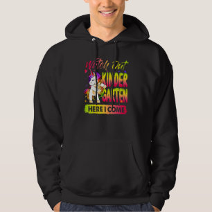 Unicorn Watch Out Kindergarten Here I Come Back To Hoodie