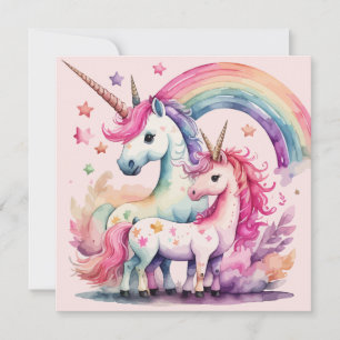 unicorn watercolor card