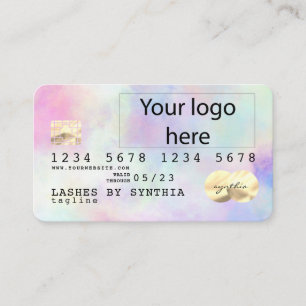 Unicorn  watercolor  Credit Card add your logo