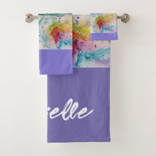 Unicorn Watercolor Rainbow Your Dreams Girls Bath Towel Set