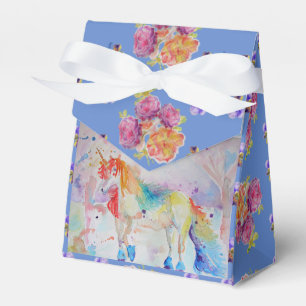 Unicorn Watercolour Birthday Party Cake Favor Box