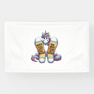 Unicorn Wearing Socks Men Women Kids Teens Hanukka Banner