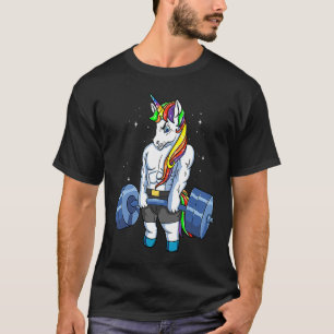Unicorn Weightlifting   Deadlift Fitness Gym Men W T-Shirt