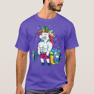 Unicorn Weightlifting  Deadlift Fitness Gym Women  T-Shirt