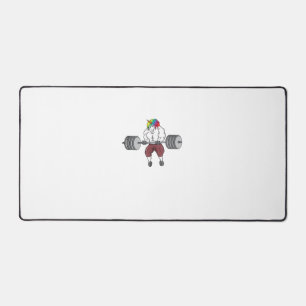 Unicorn Weightlifting Fitness Gym Bodybuilding Tan Desk Mat