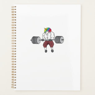 Unicorn Weightlifting Fitness Gym Bodybuilding Tan Planner