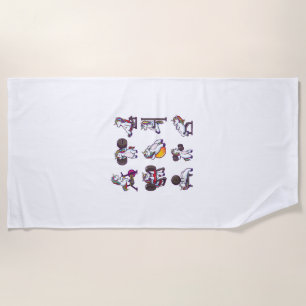 Unicorn Weightlifting Powerlifting Gym Workout Gir Beach Towel