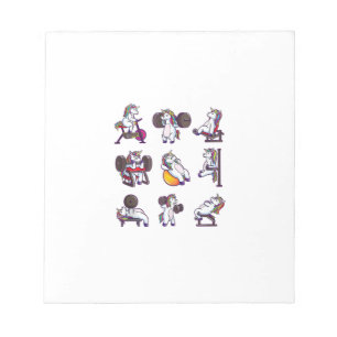 Unicorn Weightlifting Powerlifting Gym Workout Gir Notepad