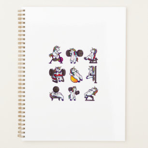 Unicorn Weightlifting Powerlifting Gym Workout Gir Planner