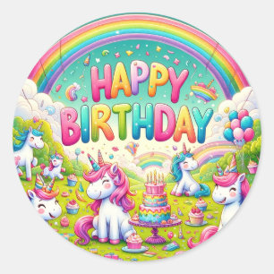 Unicorn Whimsical Anniversaire stickers
