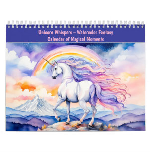 Unicorn Whispers – Watercolor Fantasy Calenda Calendar