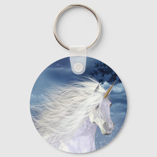 Unicorn White Beauty Keychain (Front)