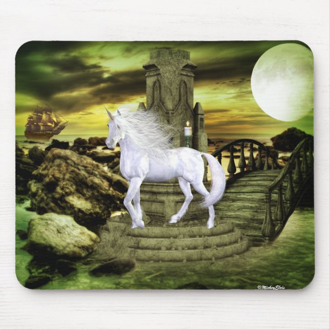 Unicorn White Beauty Mouse Pad (Front)