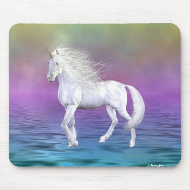 Unicorn White Beauty Mouse Pad (Front)