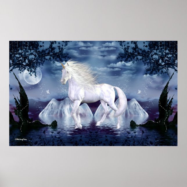 Unicorn White Beauty Poster (Front)