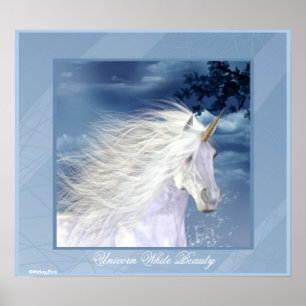 Unicorn White Beauty Poster