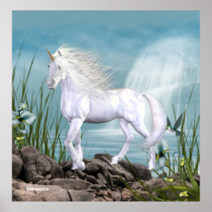 Unicorn White Beauty Poster