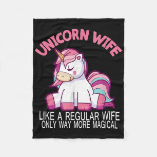 Unicorn Wife Way More Magical Wedding Bride And Gr Fleece Blanket