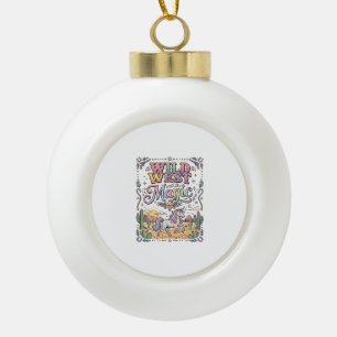 Unicorn Wild West Magic Original Ceramic Ball Christmas Ornament