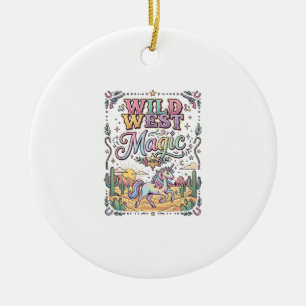 Unicorn Wild West Magic Original Ceramic Ornament