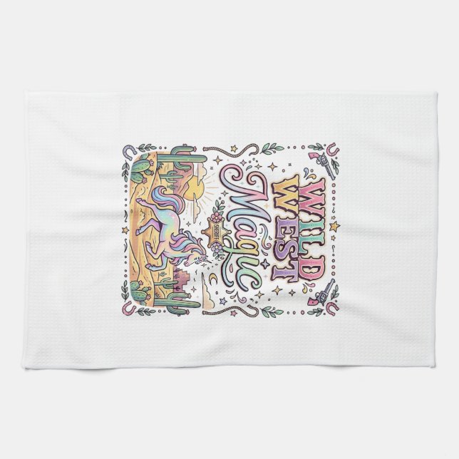 Unicorn Wild West Magic Original Kitchen Towel (Horizontal)