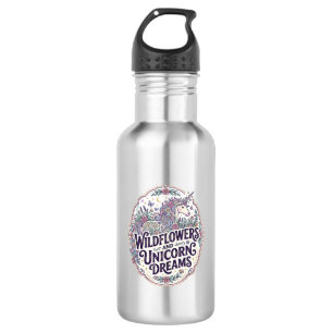 Unicorn Wildflowers and Unicorn Dreams POD Ready M 532 Ml Water Bottle