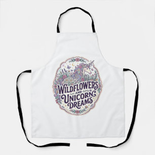 Unicorn Wildflowers and Unicorn Dreams POD Ready M Apron