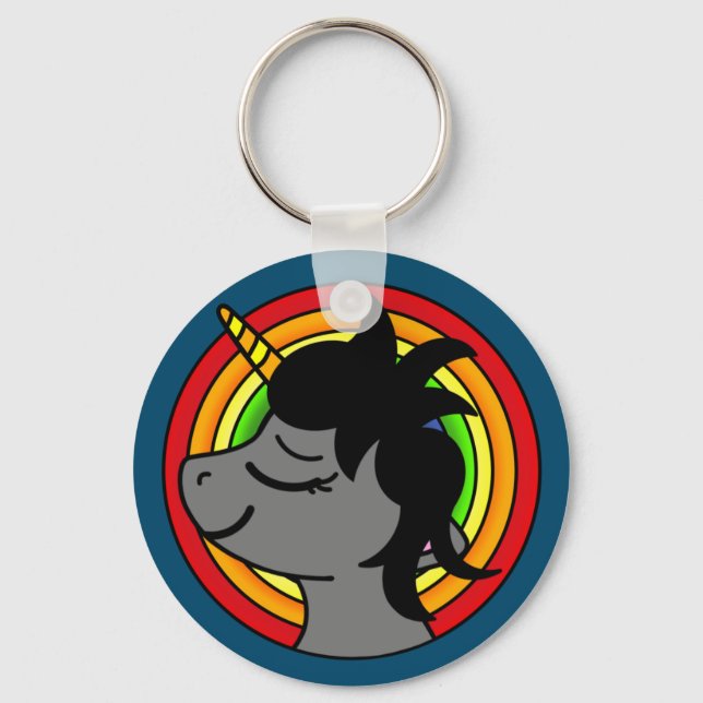 Unicorn Wish Pretty Enchanting Rainbow Keychain (Front)