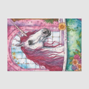 Unicorn With an Extra Ear in a Bathtub Decoupage Tissue Paper