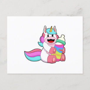 Unicorn with Baby bottle.PNG Postcard