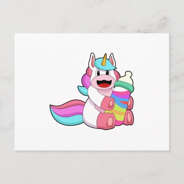 Unicorn with Baby bottle.PNG Postcard (Front)