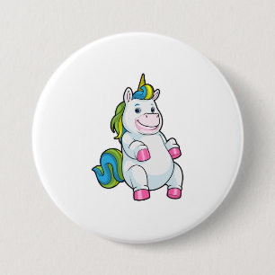 Unicorn with big Belly 3 Inch Round Button