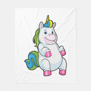 Unicorn with big Belly Fleece Blanket