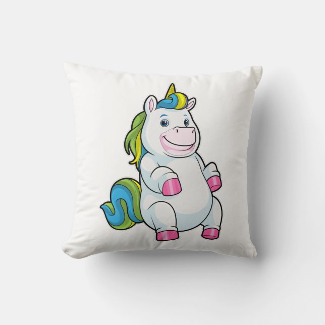 Unicorn with big Belly Throw Pillow (Front)